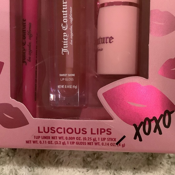Juicy Couture Lip Liner Lip Gloss & Lip Balm Trio NWT Valentines Boxed Set NWT - Picture 4 of 16